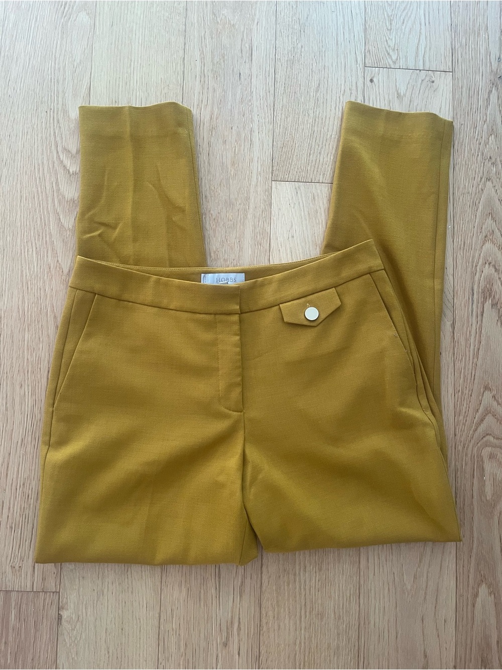Hobbs London Mustard Yellow Pocket Detail Skinny Trousers Pants